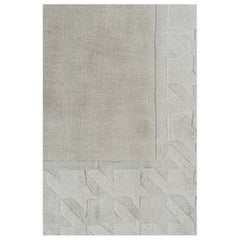 Rug & Kilim’s Modern Rug with Taupe Open Field and Silver-Gray Border