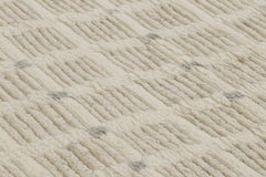 Rug & Kilim’s Modern Rug with White Cream Grid Geometric Patterns