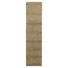 Traves de Mesa Rug & Kilim de diseño abstracto beige-marrón alto-bajo