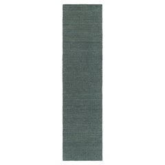 Rug
Kilim
s Modern Runner in Blau und Creme mit Streifen und geometrischen Mustern