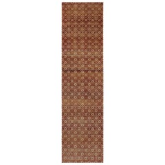 Rug
Kilim - Tappeto moderno in terracotta e reticolo borgogna