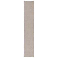 Tapis de course moderne de Rug 
Kilim, motif texturé subtil en blanc ton sur ton