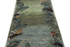 Rug & Kilim’s Modern Runner Rug with Open Field, Florals and Animal Pictorials