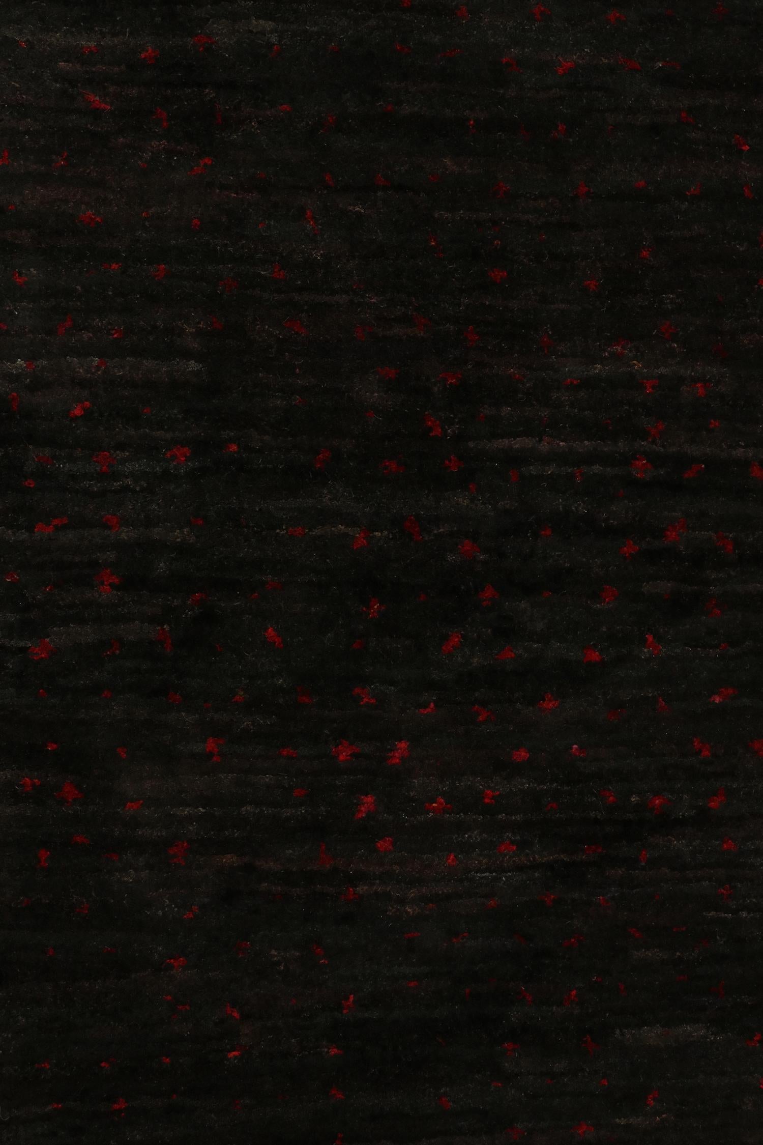 Contemporary Rug & Kilim’s Modern Runners in Black with Red Dots Pattern For Sale