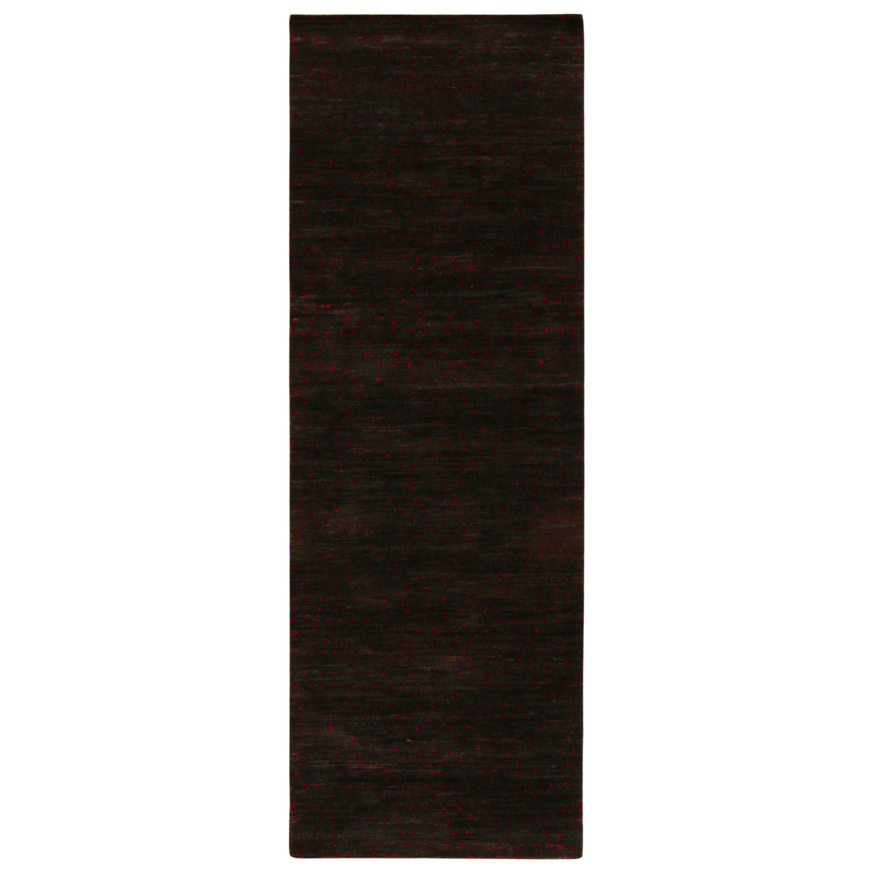Rug & Kilim’s Modern Runners in Black with Red Dots pattern