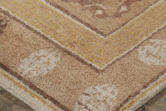 Rug & Kilim’s Modern Samarkand Rug in Gold and Brown with Geometric Patterns