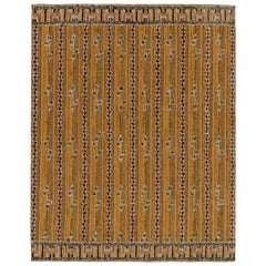 Rug 
Kilim
s Modern Scandinavian Style Rug "Marta Stripe" Design in Gold Tones (en anglais)