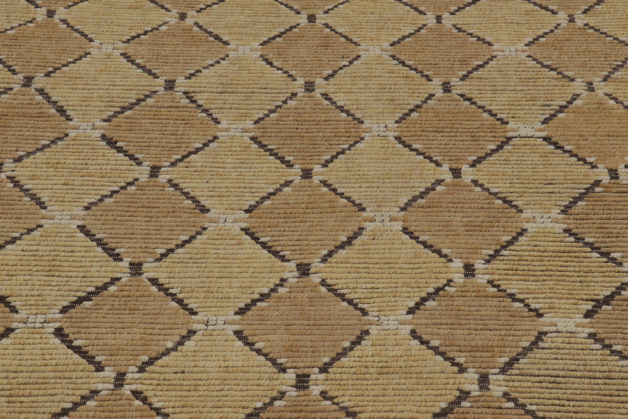 Dieser 8x10 große moderne Teppich aus handgeknüpfter Wolle ist eine aufregende neue Ergänzung der skandinavischen Teppichkollektion von Rug & Kilim - eine zeitgenössische Neuinterpretation des schwedischen Minimalismus und der Vintage-Teppiche und