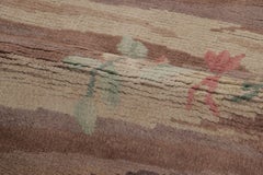 Rug & Kilim’s Modern Spanish European Rug in Brown with Floral Patterns “Bilbao”