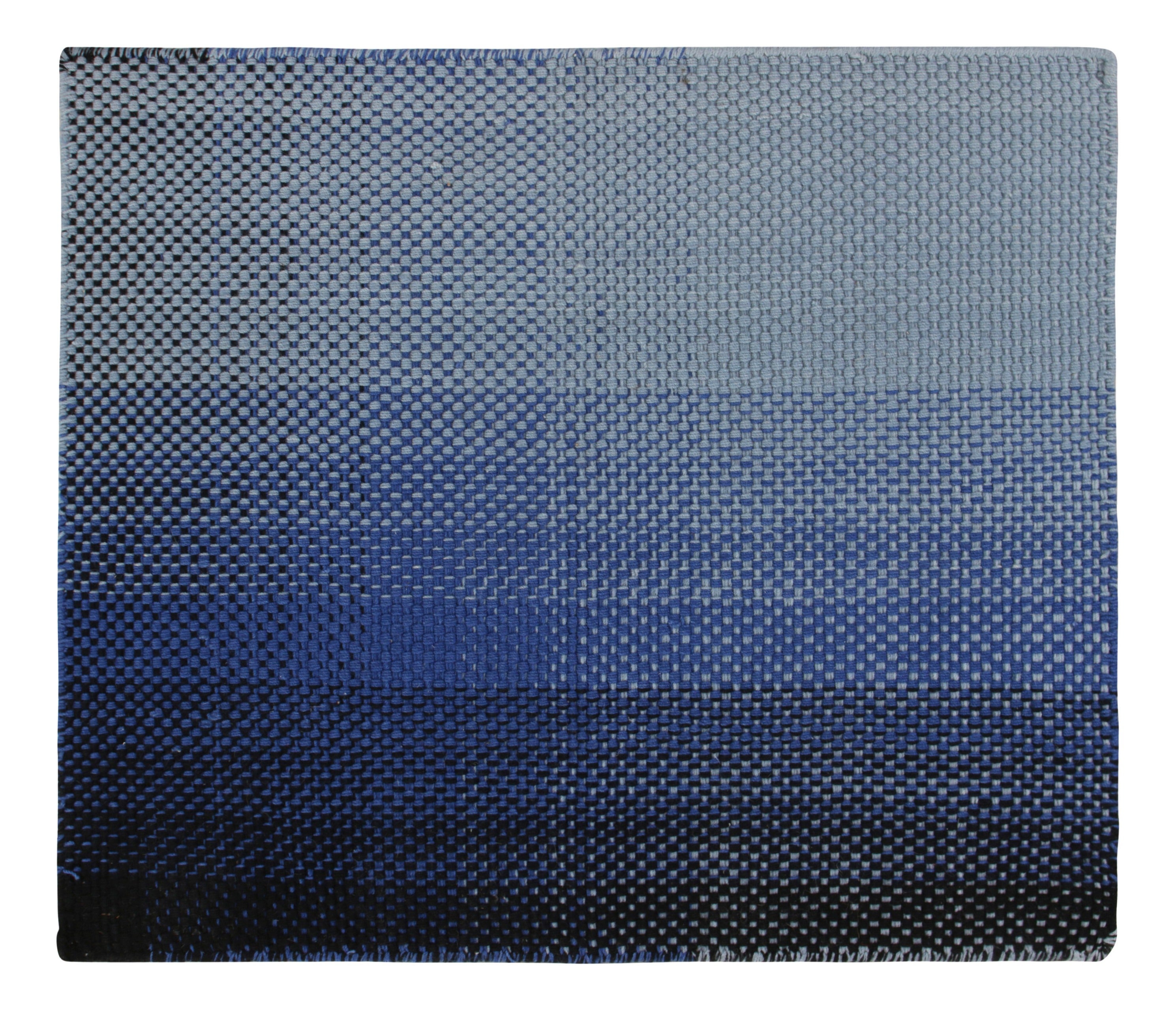 Rug & Kilim's Modern Square Rug in Blue with Geometric Gradient Design For Sale