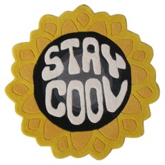 Rug 
Kilim’s Modern Text Rug, Green and White Floral Mat