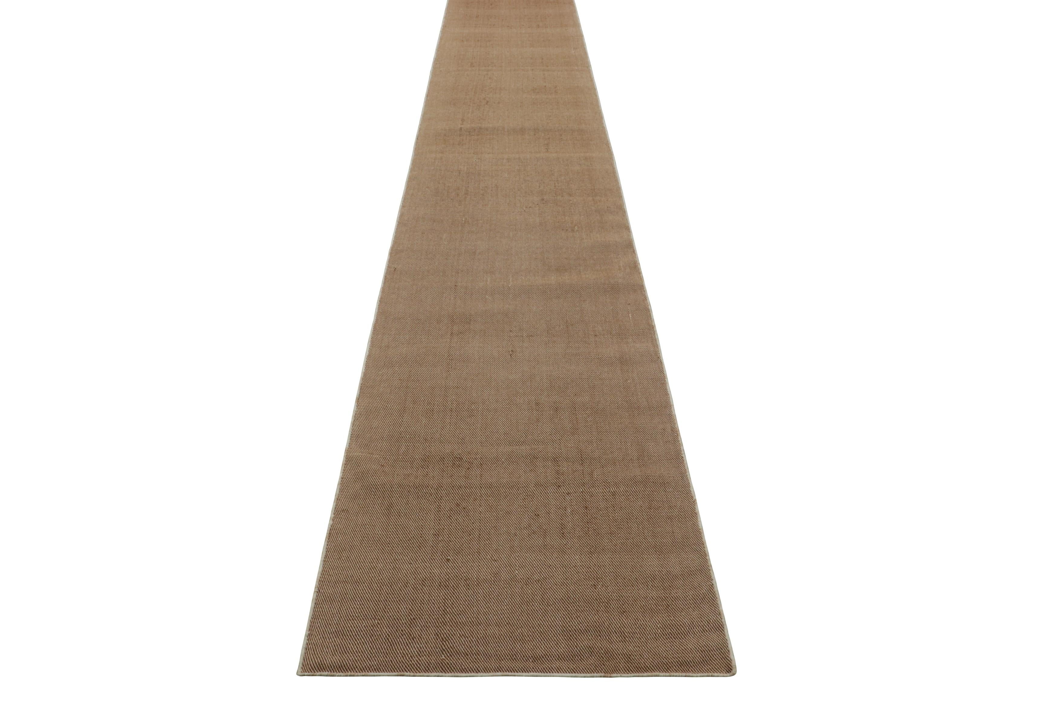 Rug & Kilim’s Modern Textural Extra-Long Runner Rug in Beige-Brown & Cream Tones In New Condition For Sale In Long Island City, NY