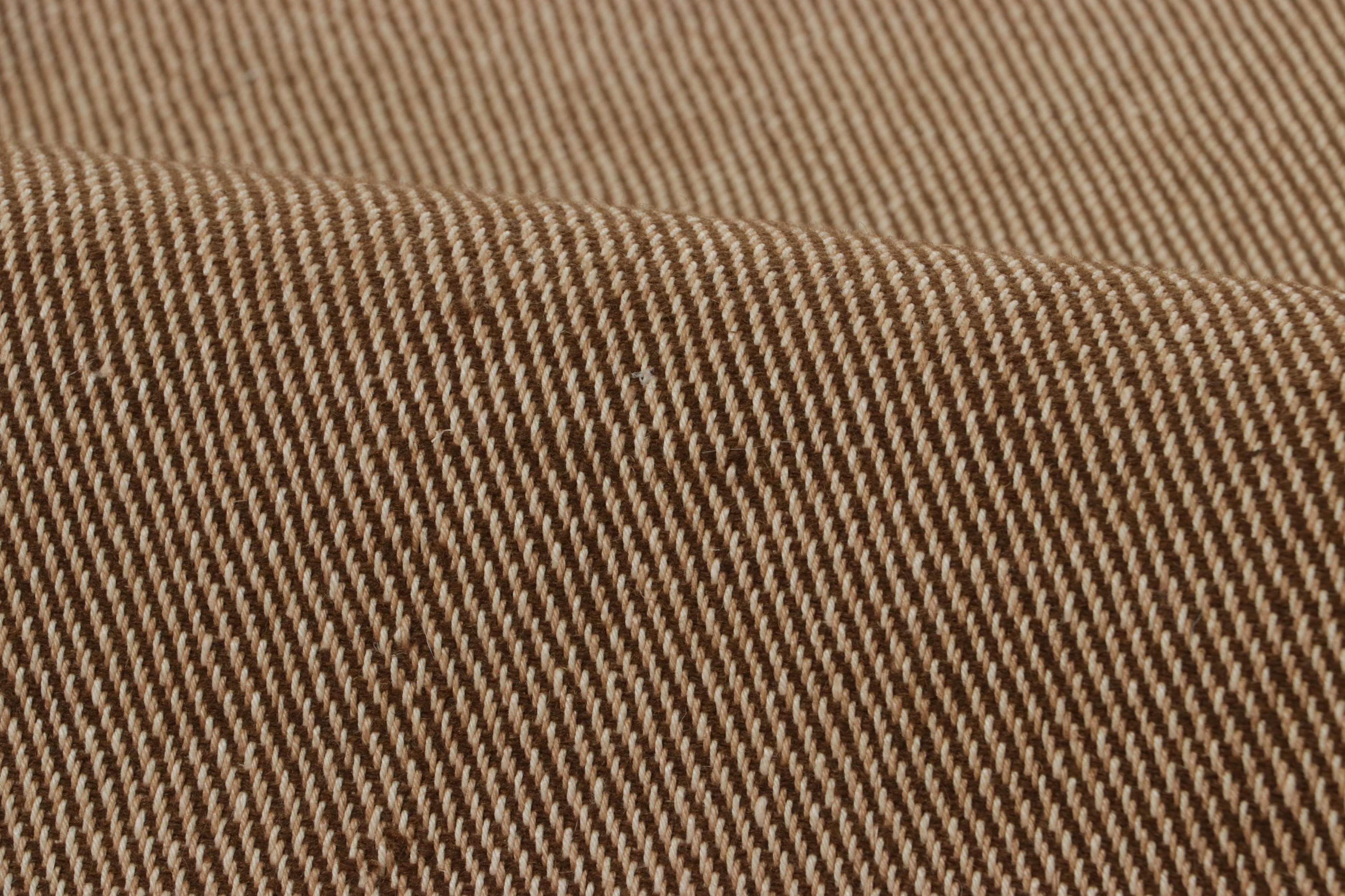 Rug & Kilim’s Modern Textural Extra-Long Runner Rug in Beige-Brown & Cream Tones For Sale 1