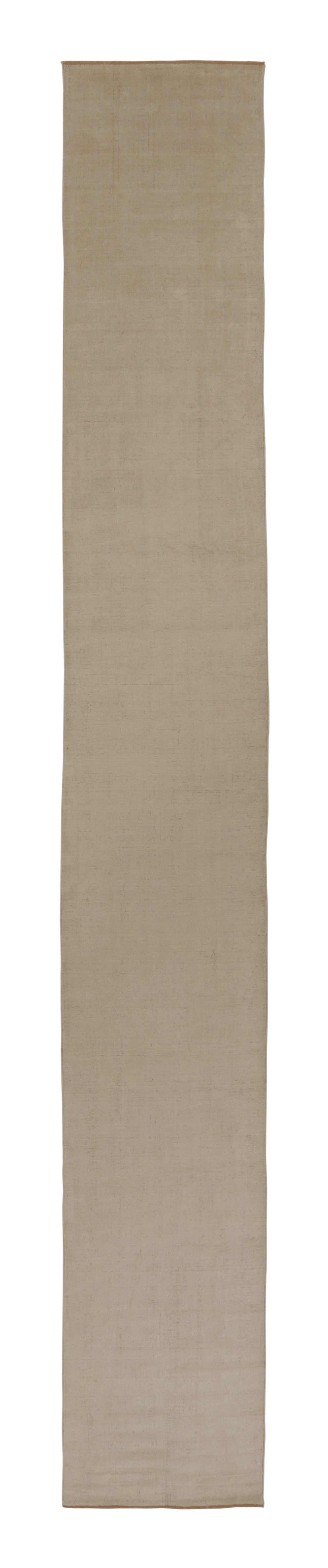 Rug & Kilim’s Modern Textural Extra-Long Runner Rug in Cream Tones