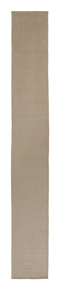 Rug & Kilim’s Modern Textural Extra-Long Runner Rug in Cream Tones