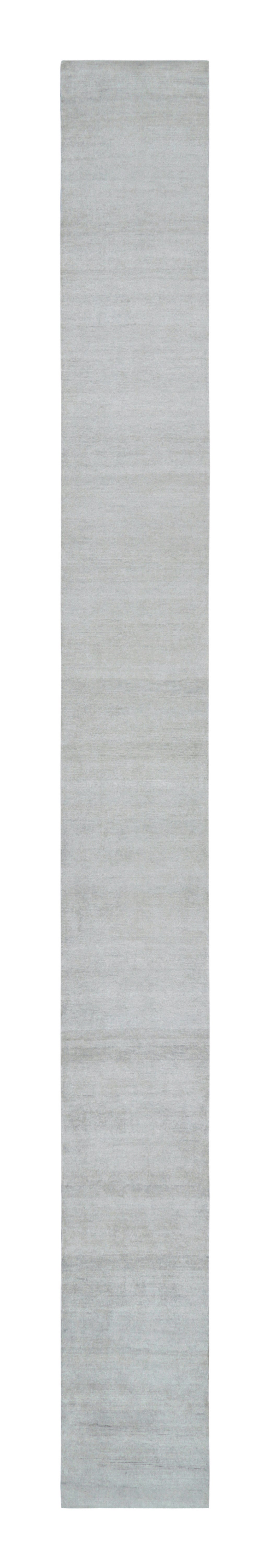 Rug & Kilim’s Modern Textural Gallery Runner in Beige-Cream Stripes and Striae For Sale