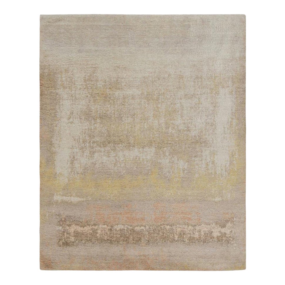 Rug & Kilim's Modern Textural High Pile Rug with Abstract Geometric Pattern (tapis moderne à poils longs et à motifs géométriques abstraits)