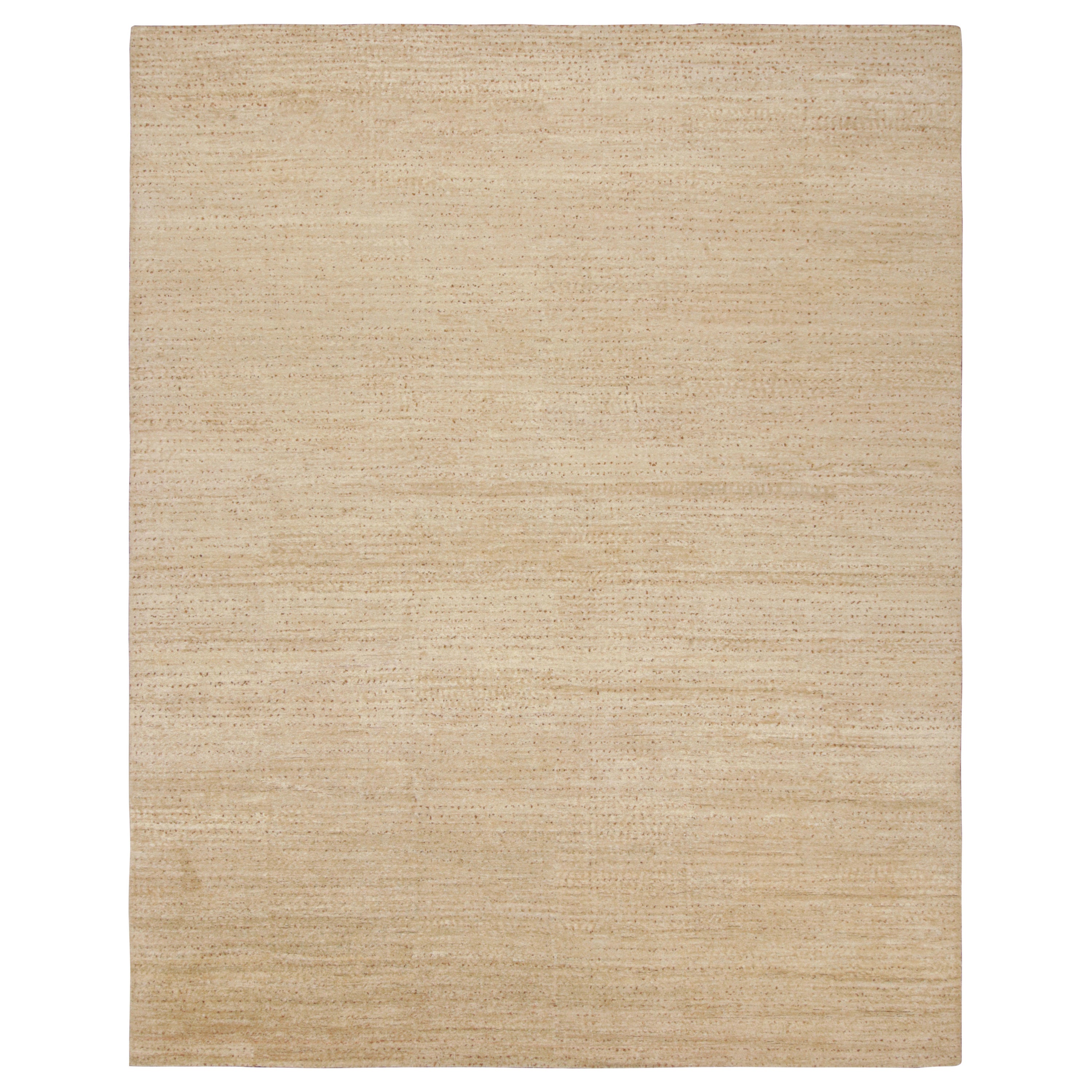 Rug & Kilim's Modern Textural Oversized Rug in Brown with Brown Dots and Striae (Tapis surdimensionné moderne et texturé en beige avec des points et des rayures bruns) en vente
