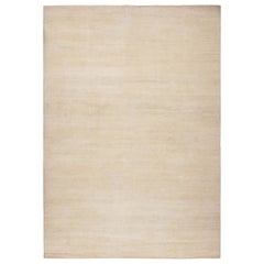 Rug & Kilim’s Modern Textural Oversized Rug With Striae of Beige