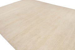 Rug & Kilim’s Modern Textural Oversized Rug With Striae of Beige