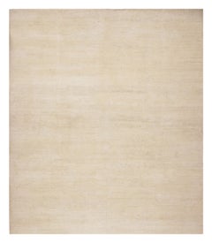 Rug & Kilim's Modern Textural Oversized Rug With Striae of Beige