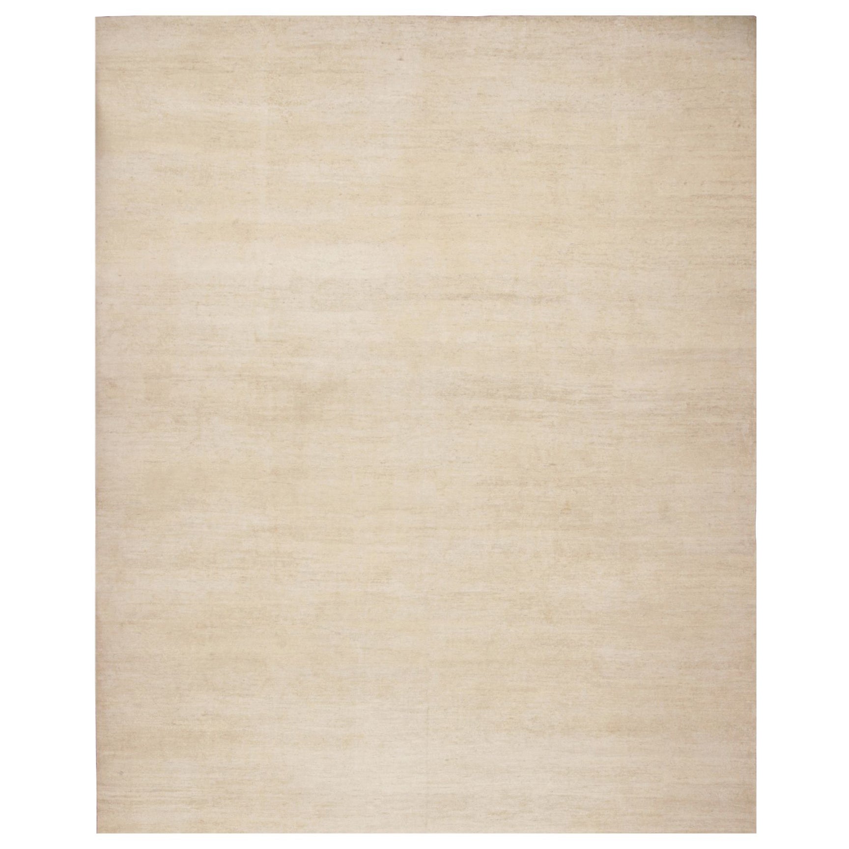 Rug & Kilim's Modern Textural Oversized Rug With Striae of Beige