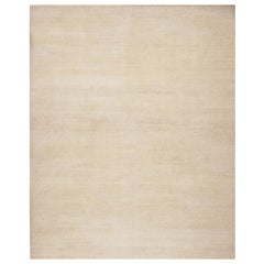 Rug & Kilim's Modern Textural Oversized Rug With Striae of Beige