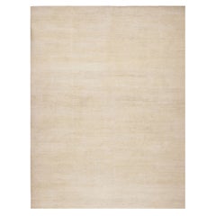 Rug & Kilim's Modern Textural Oversized Rug With Striae of Beige