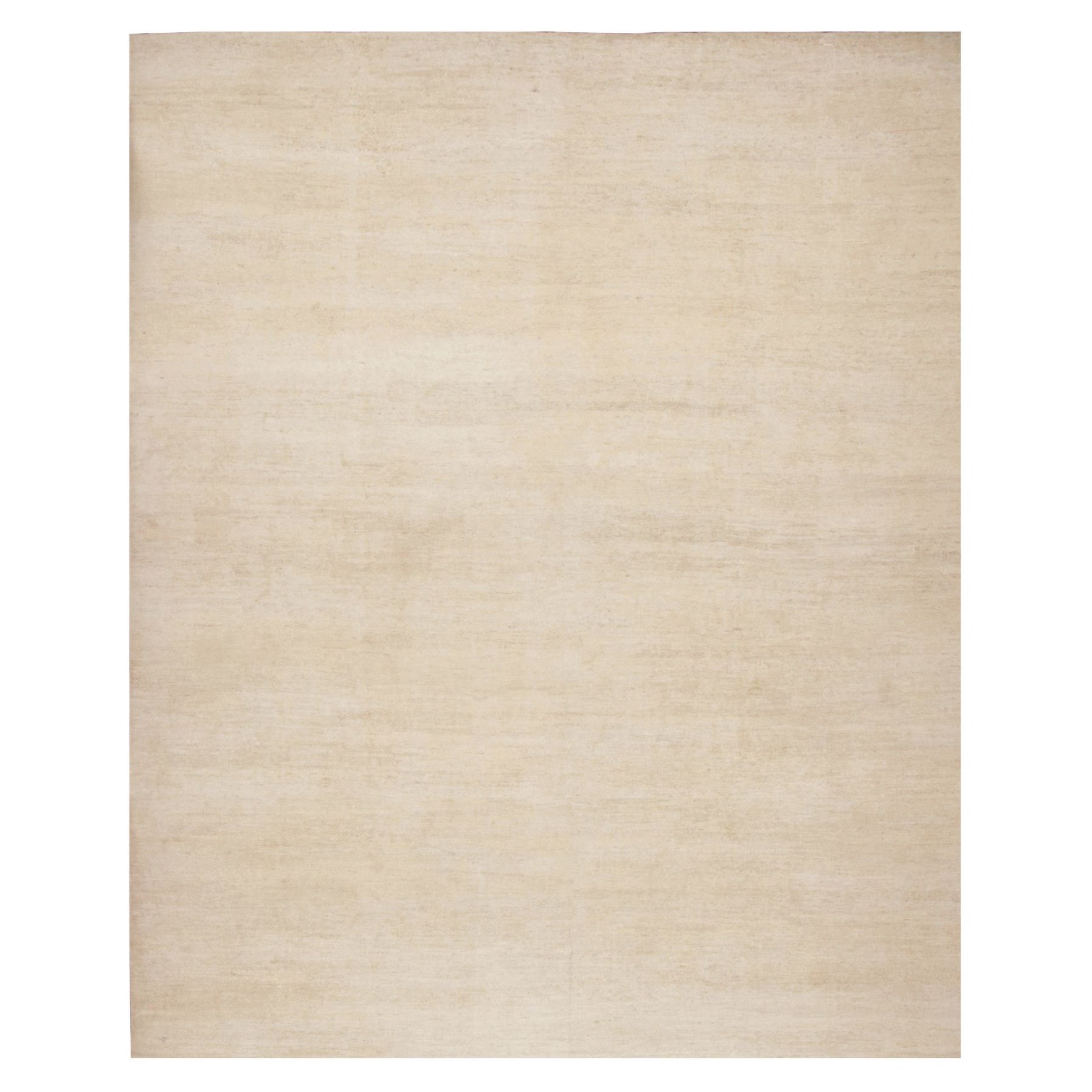 Rug & Kilim's Modern Textural Oversized Rug With Striae of Beige