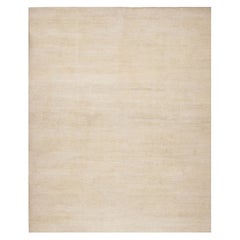 Rug & Kilim's Modern Textural Oversized Rug With Striae of Beige