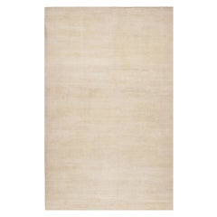 Rug & Kilim's Modern Textural Oversized Rug With Striae of Beige