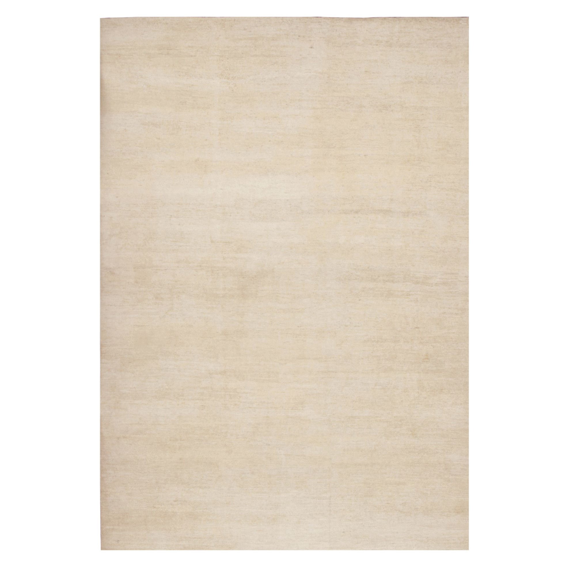 Rug & Kilim's Modern Textural Oversized Rug With Striae of Beige