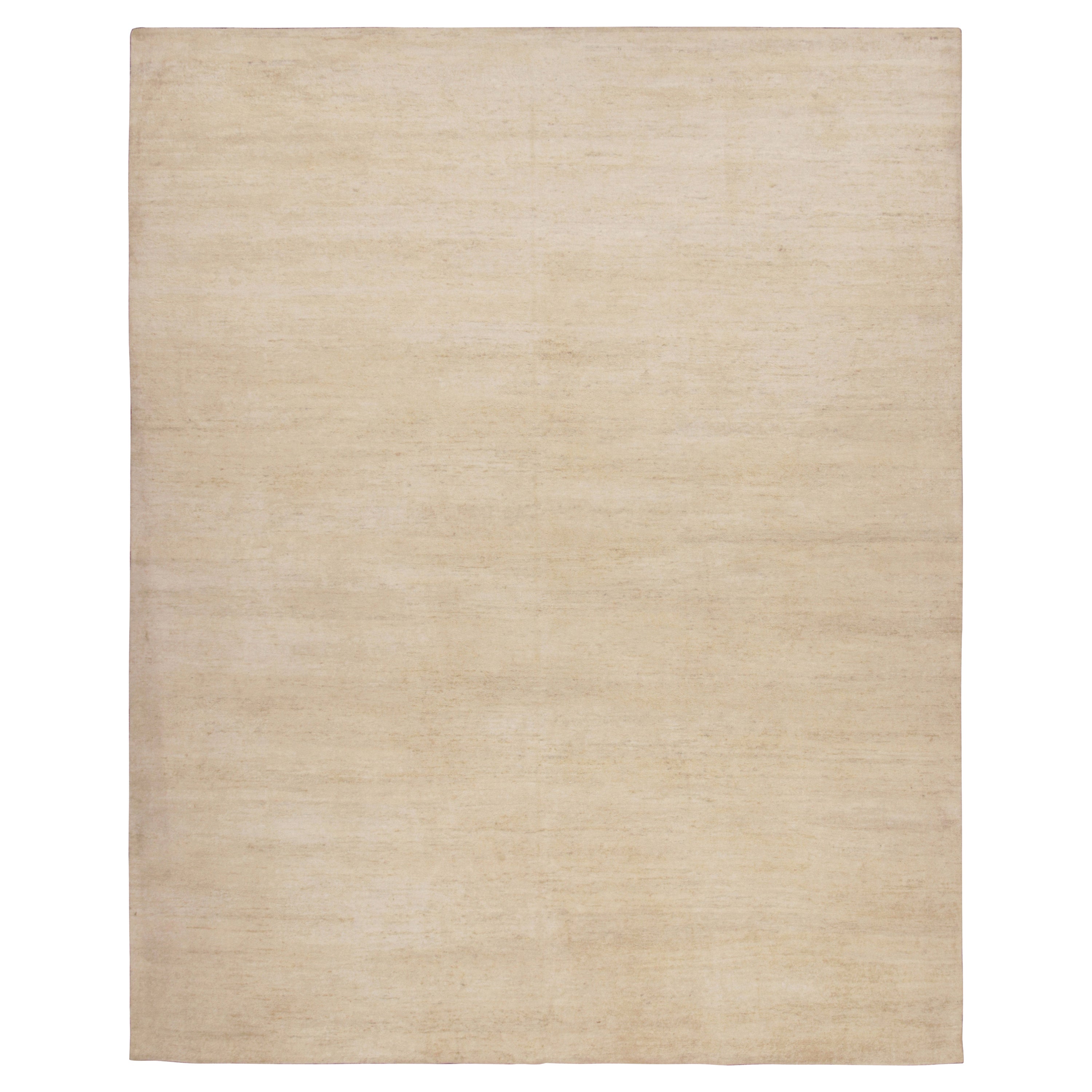 Rug & Kilim's Modern Textural Oversized Rug With Striae of Beige im Angebot