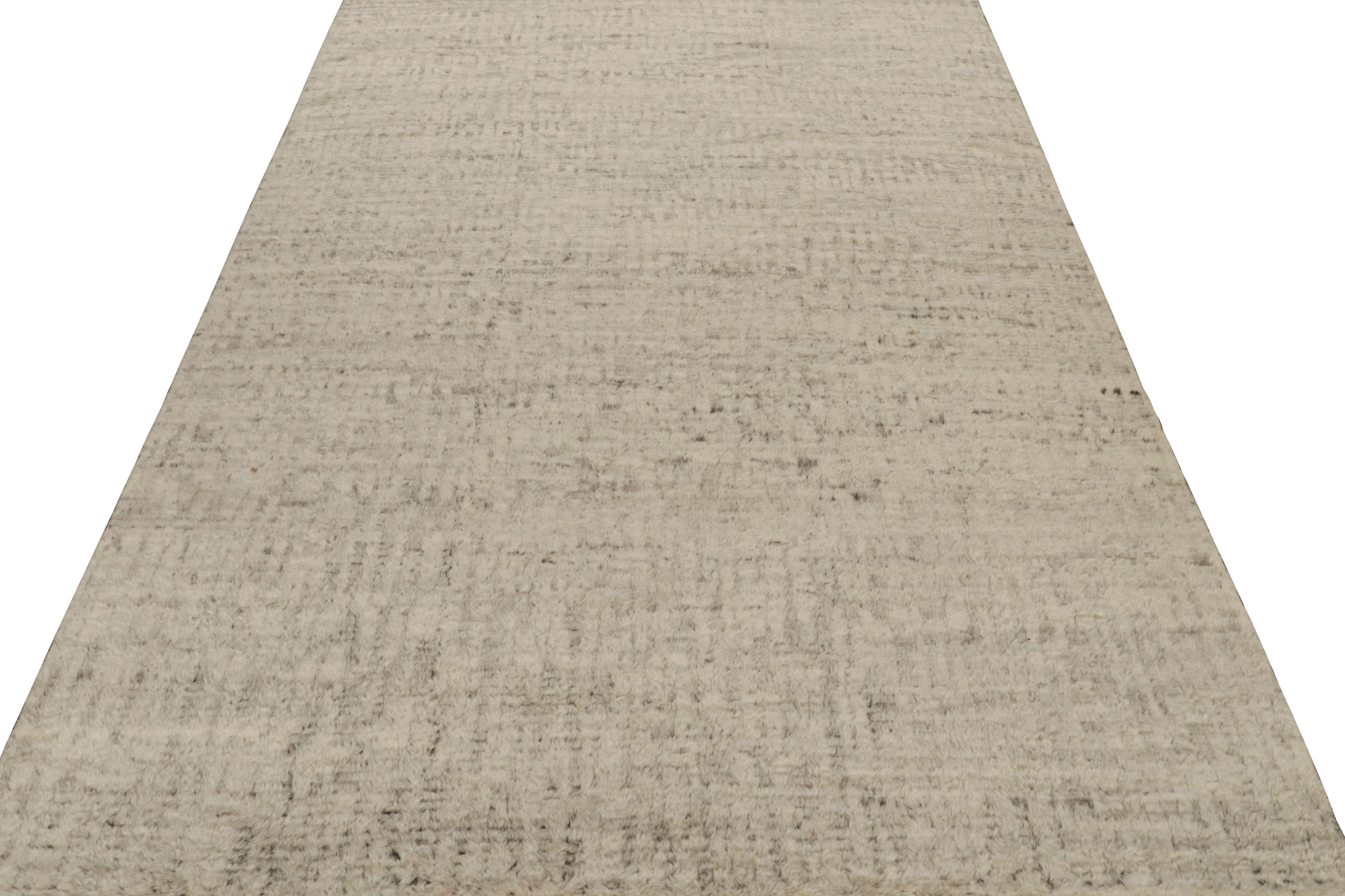 Hand-Knotted Rug & Kilim’s Modern Textural Rug in Beige and Brown Salt and Pepper Tones For Sale