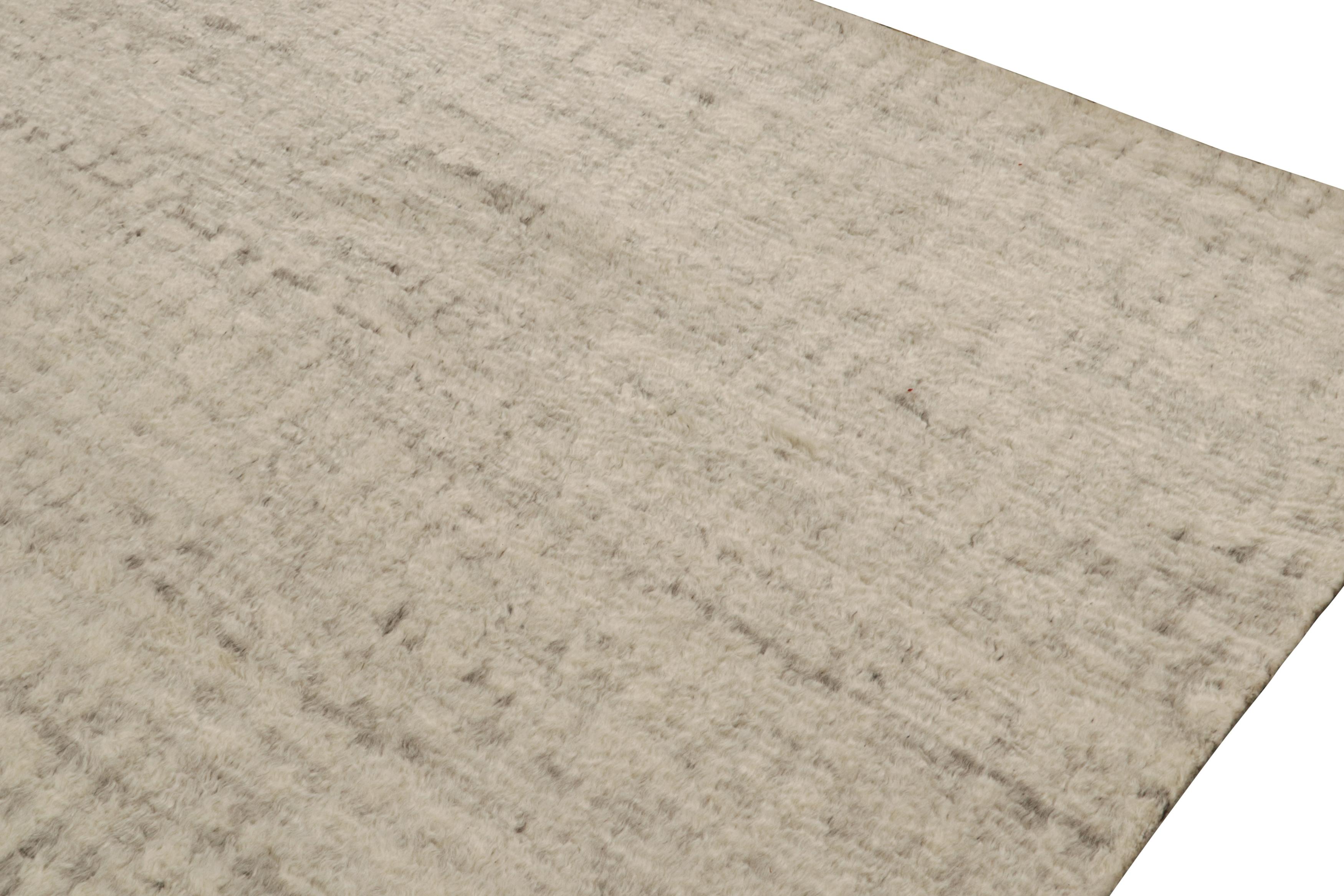 Contemporary Rug & Kilim’s Modern Textural Rug in Beige and Brown Salt and Pepper Tones For Sale