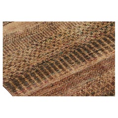 Rug & Kilim’s Modern Textural Rug in Beige and Purple with Polychrome Striae