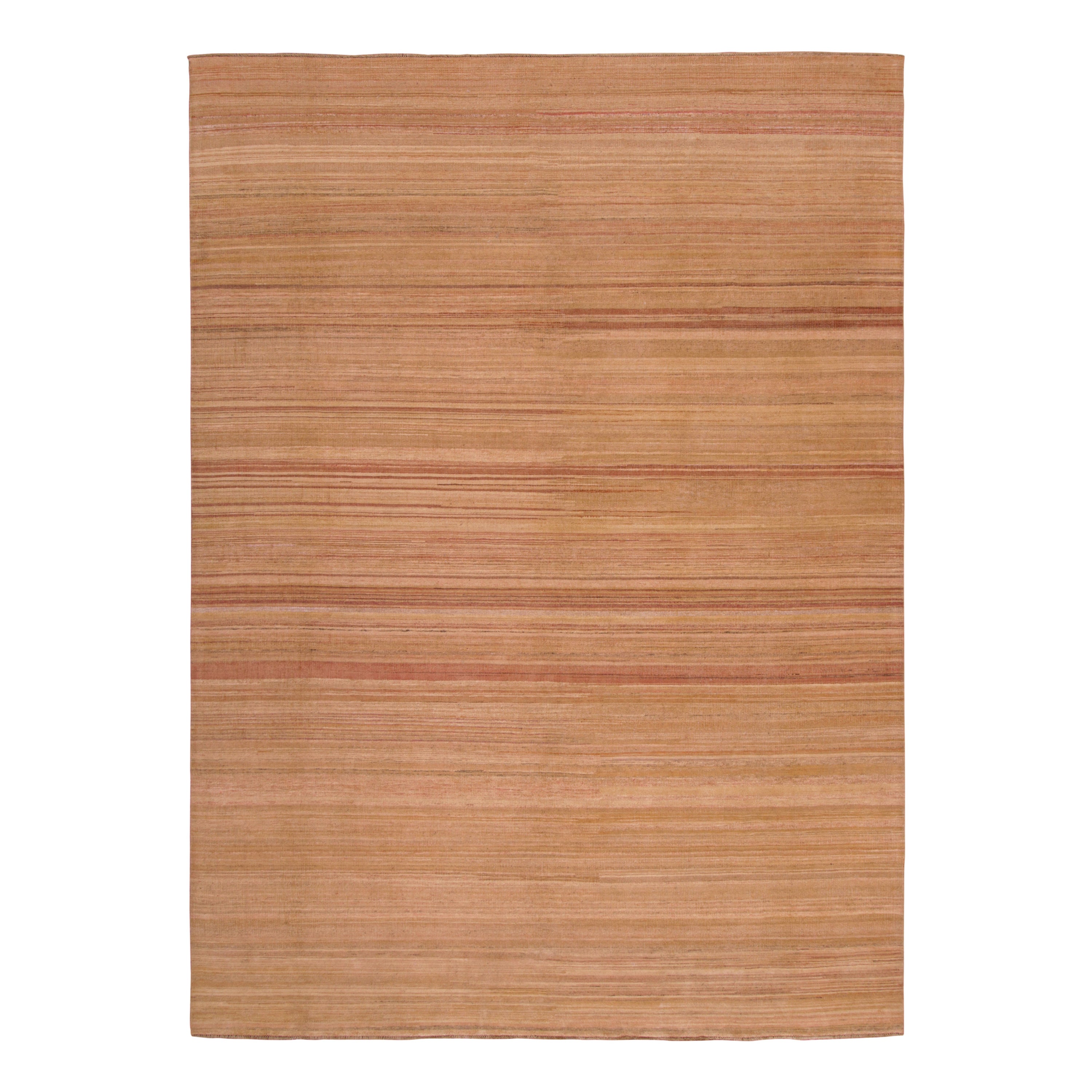 Rug & Kilim's Modern Modern Textural Rug in Beige-Brown and Red (tapis à texture moderne en beige, marron et rouge)