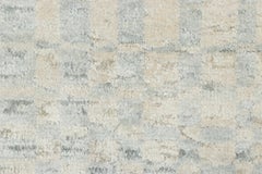 Rug & Kilim's Modern Textural Rug in Blue and Beige Geometric Pattern