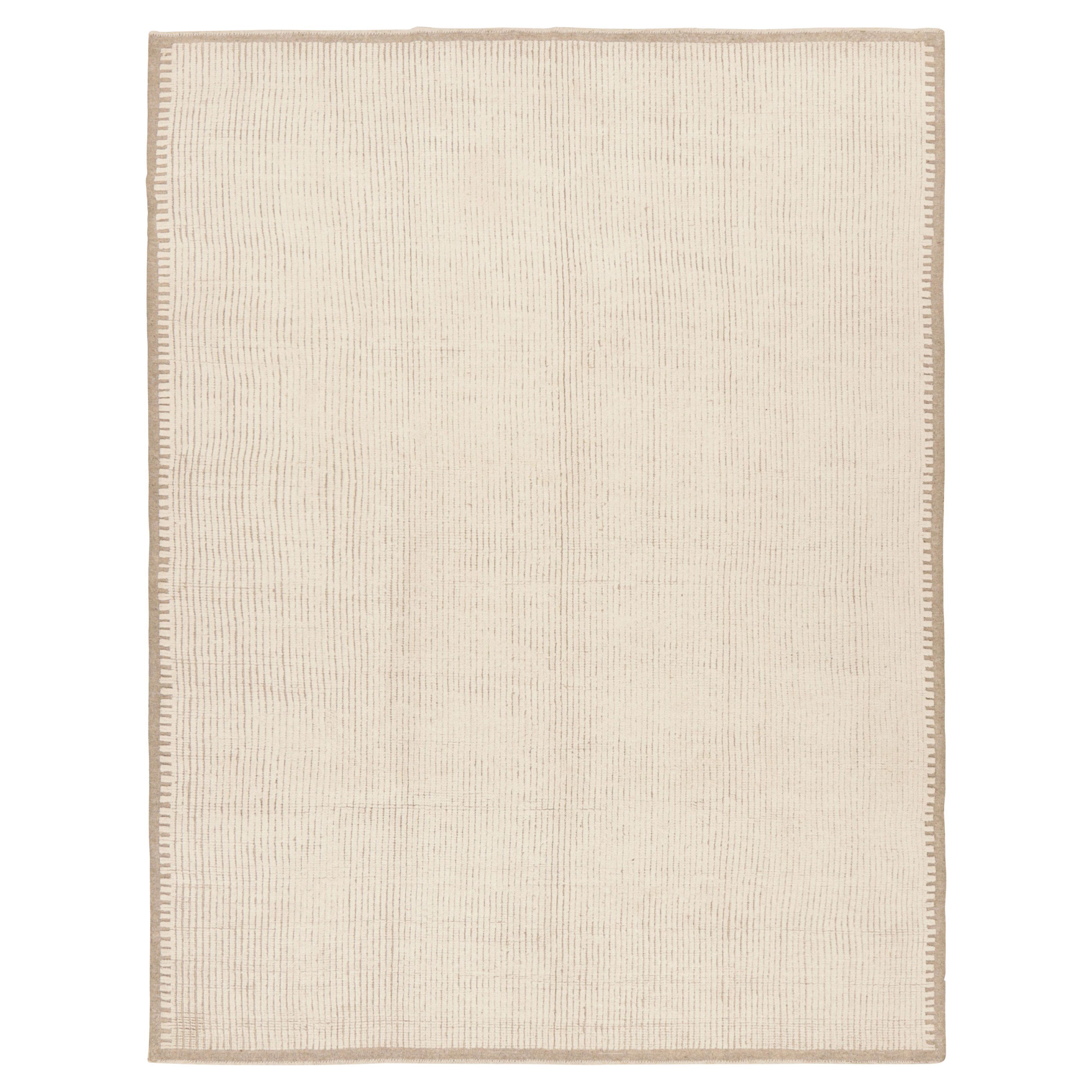 Rug
Kilim - Tappeto moderno con texture crema e marrone e strisce a coste