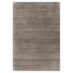 Rug & Kilim’s Modern Textural Rug in Gray and Beige-Brown Stripes and Striae