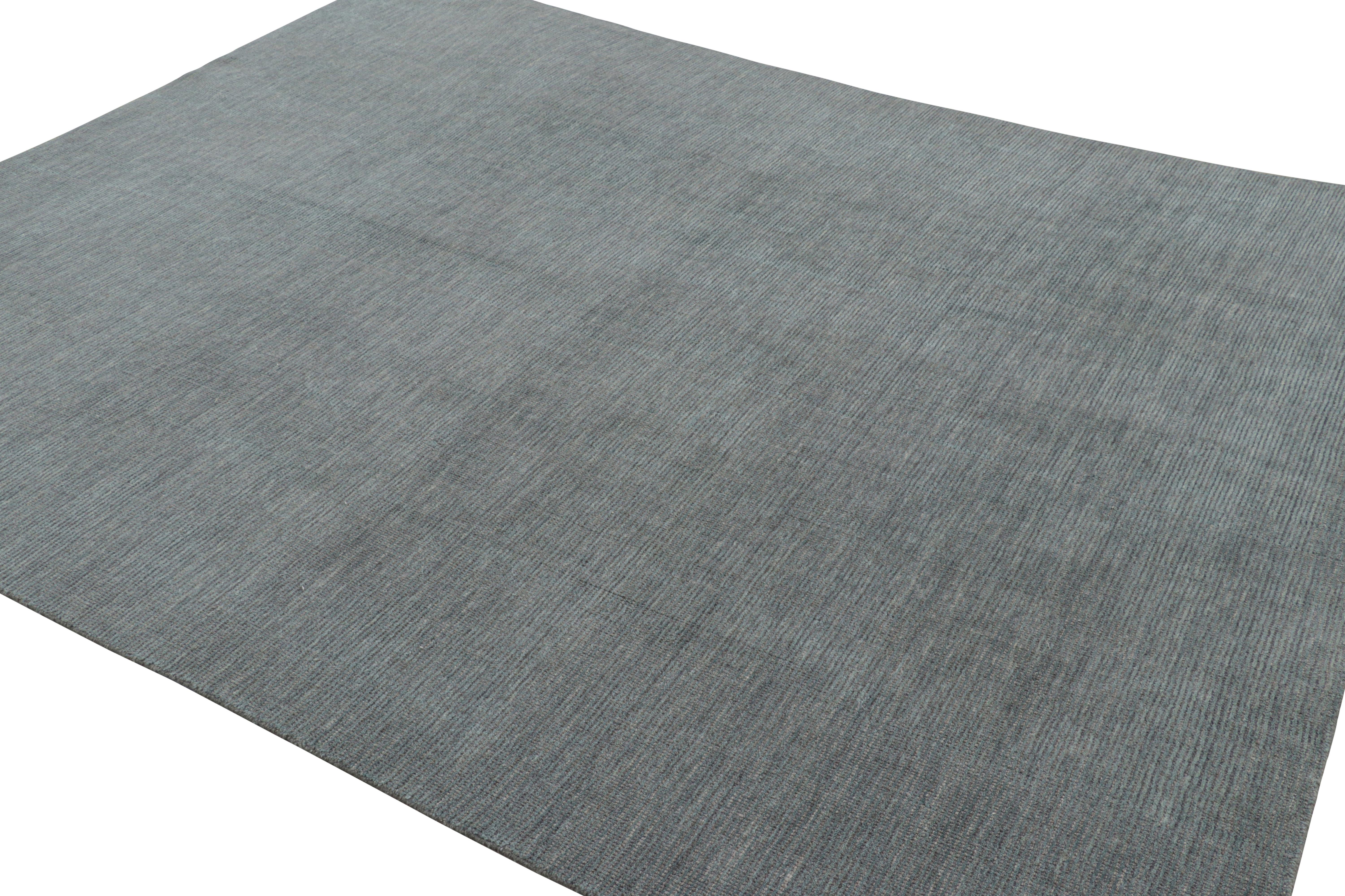 Alfombra de textura moderna Rug & Kilim en tonos grises y estrías Anudado a mano en venta