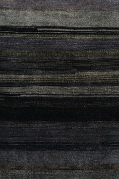 Rug & Kilim's Modern Textural Rug in Grisailles Tone Stripes and Striae