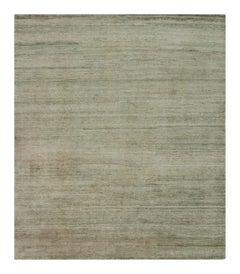Rug & Kilim’s Modern Textural Rug in Light Green Tones and Striae