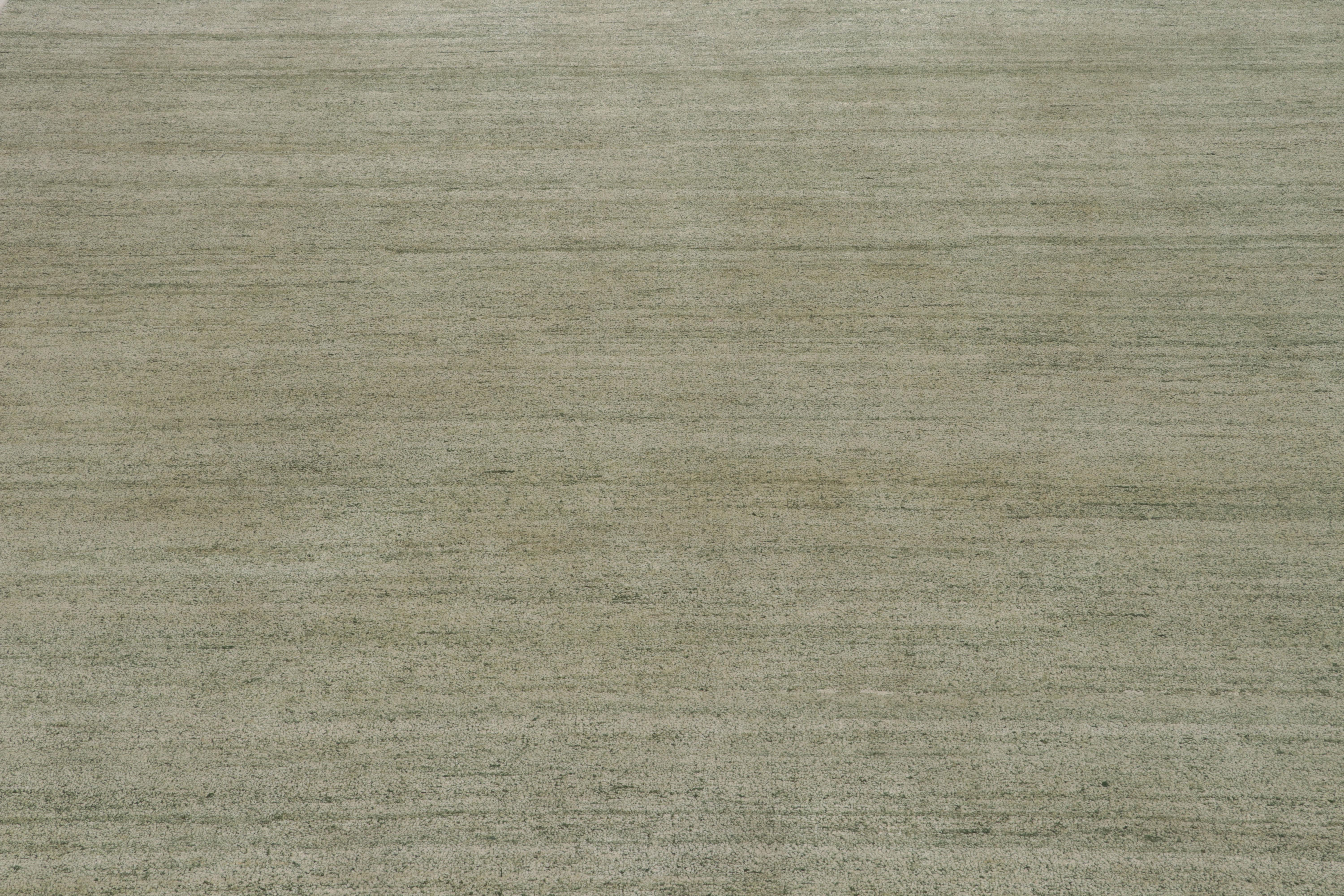 Alfombra de textura moderna Rug & Kilim en tonos verde claro y estrías Indio en venta