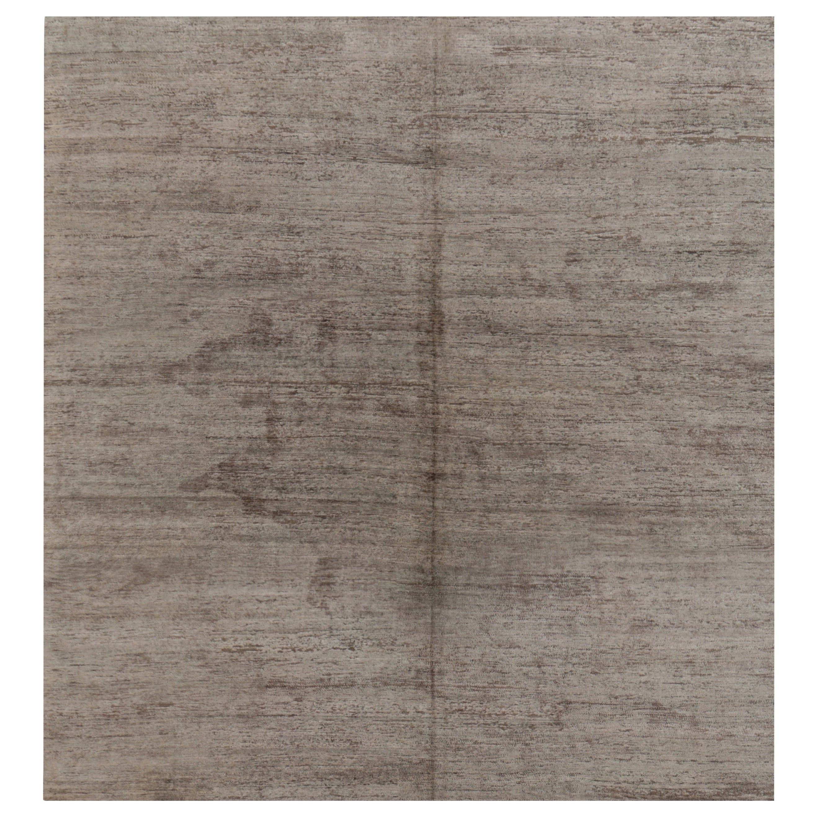 Tapis moderne texturé de Rug 
Kilim en tons neutres de taupe et de gris en vente