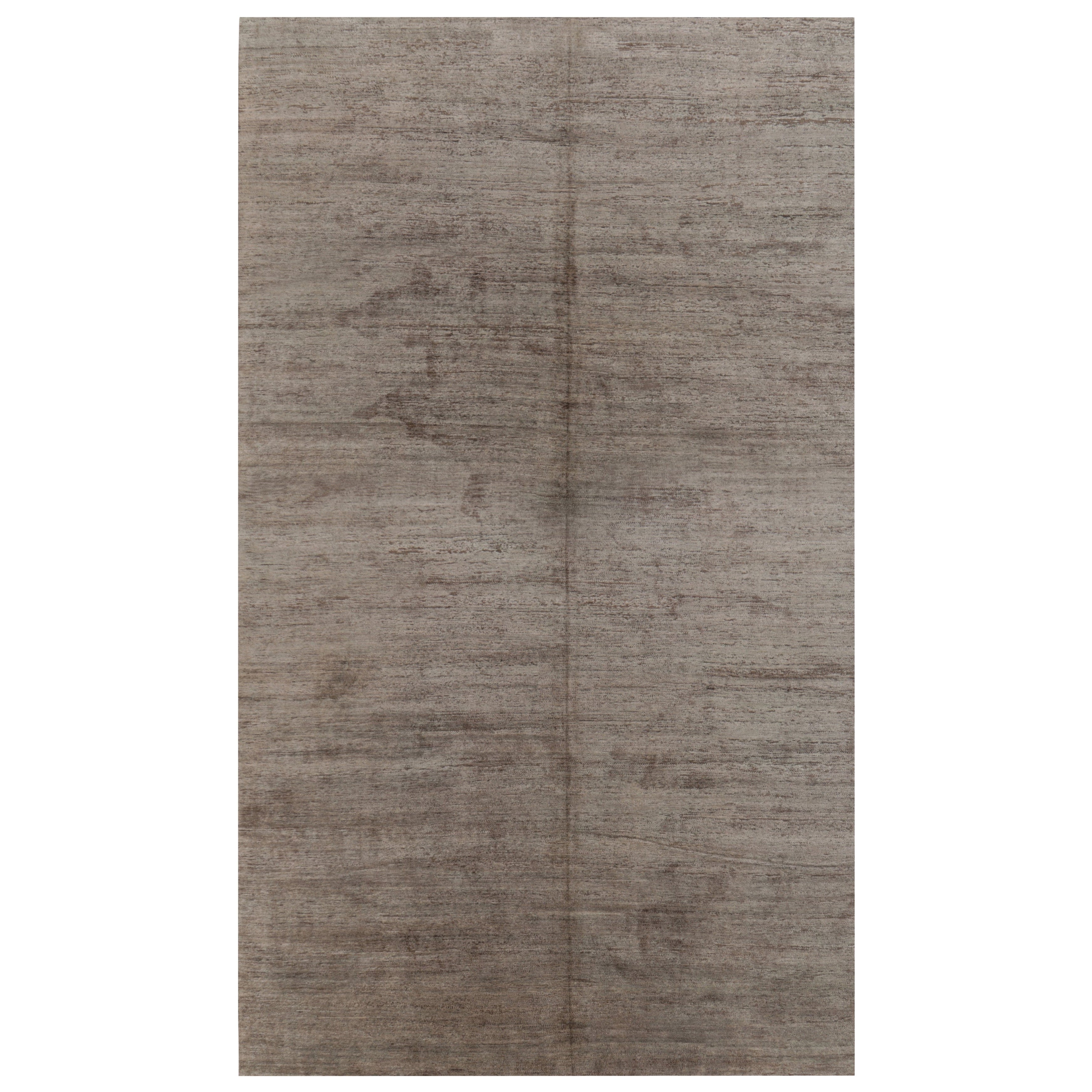 Tapis moderne texturé de Rug 
Kilim en tons neutres de taupe et de gris en vente