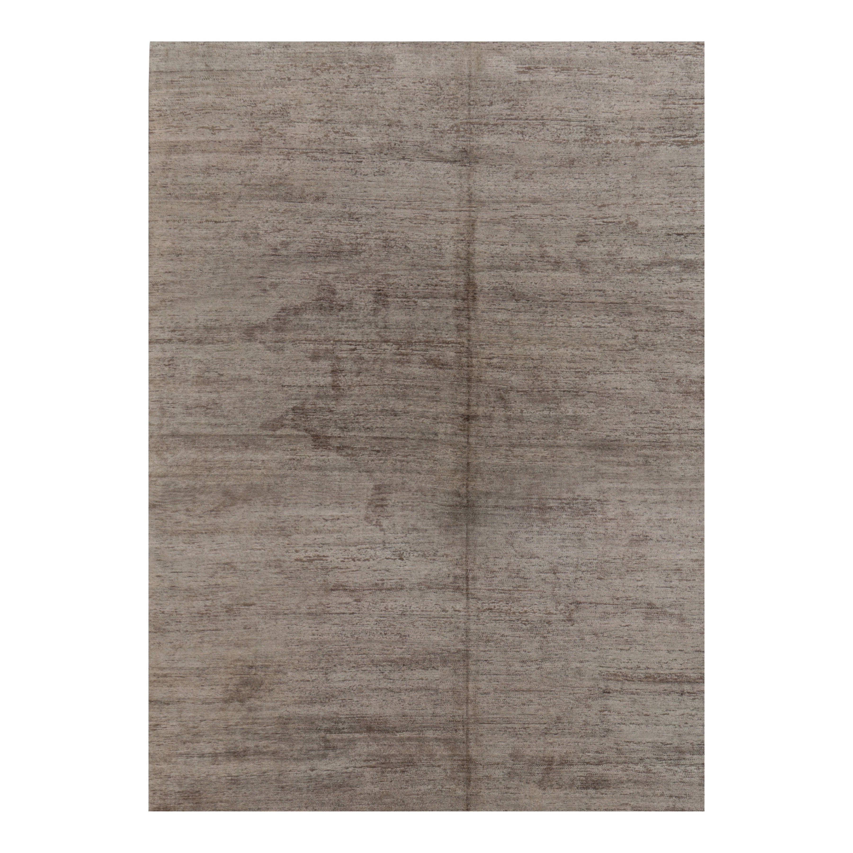 Tapis moderne texturé de Rug 
Kilim en tons neutres de taupe et de gris