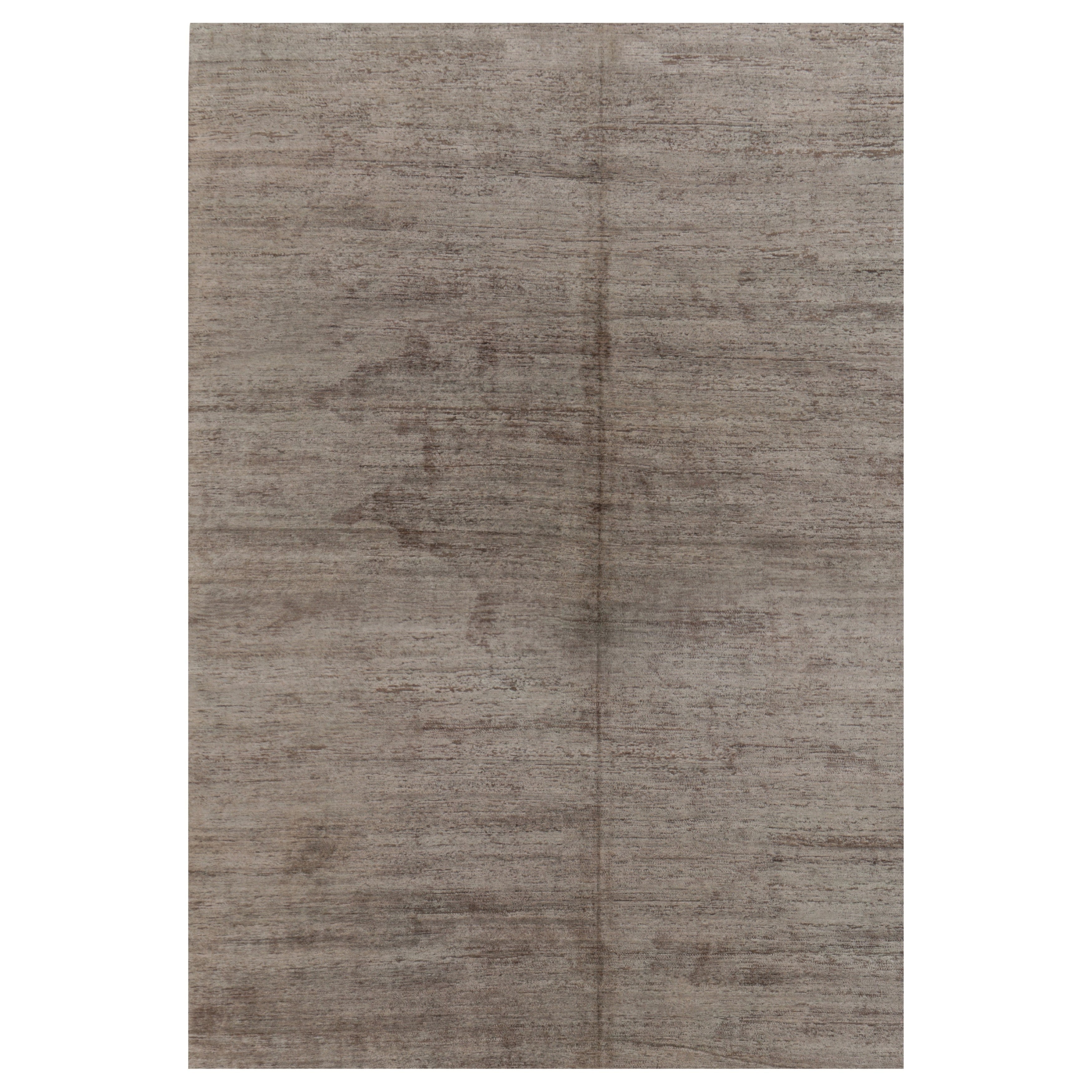 Tapis moderne texturé de Rug 
Kilim en tons neutres de taupe et de gris en vente