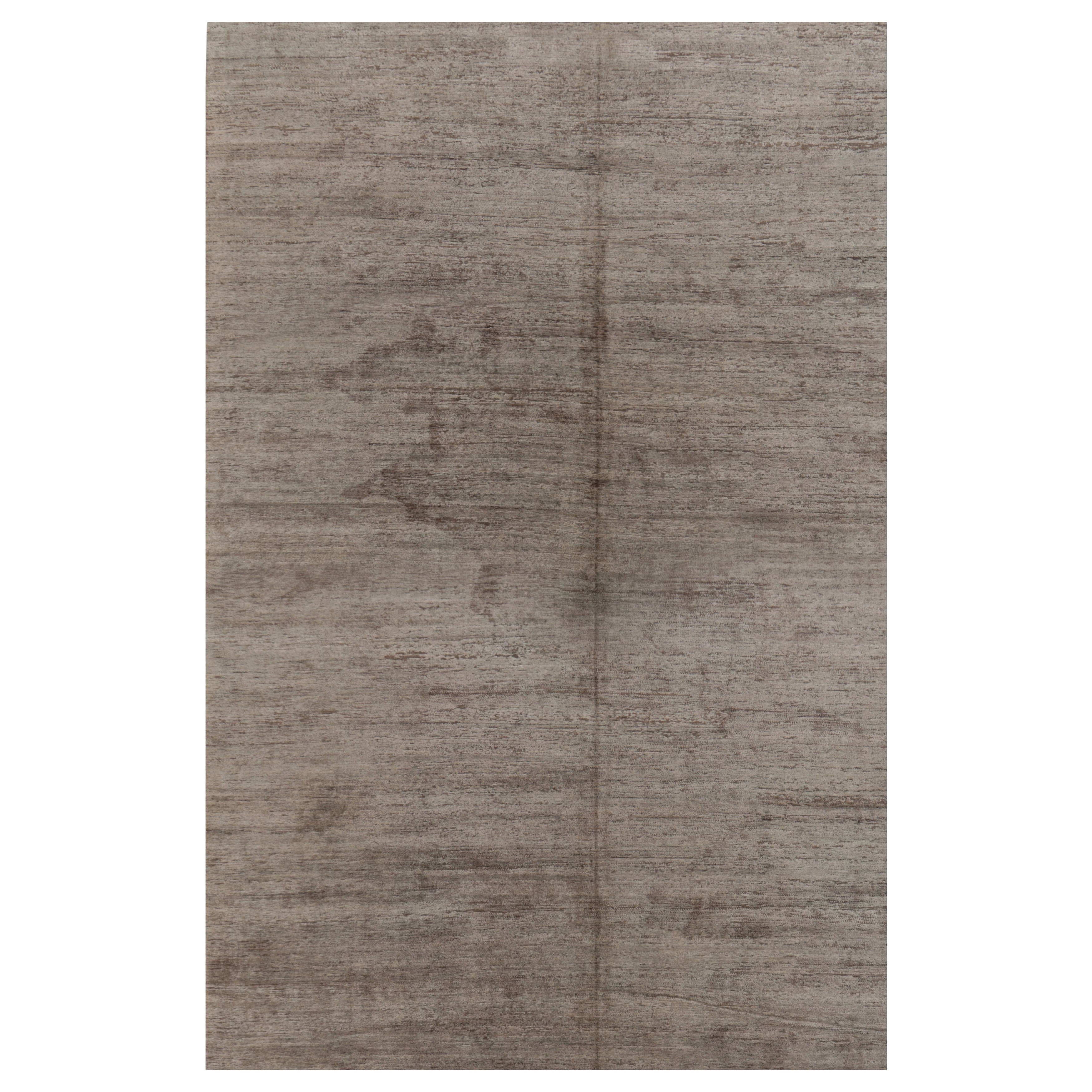 Tapis moderne texturé de Rug 
Kilim en tons neutres de taupe et de gris
