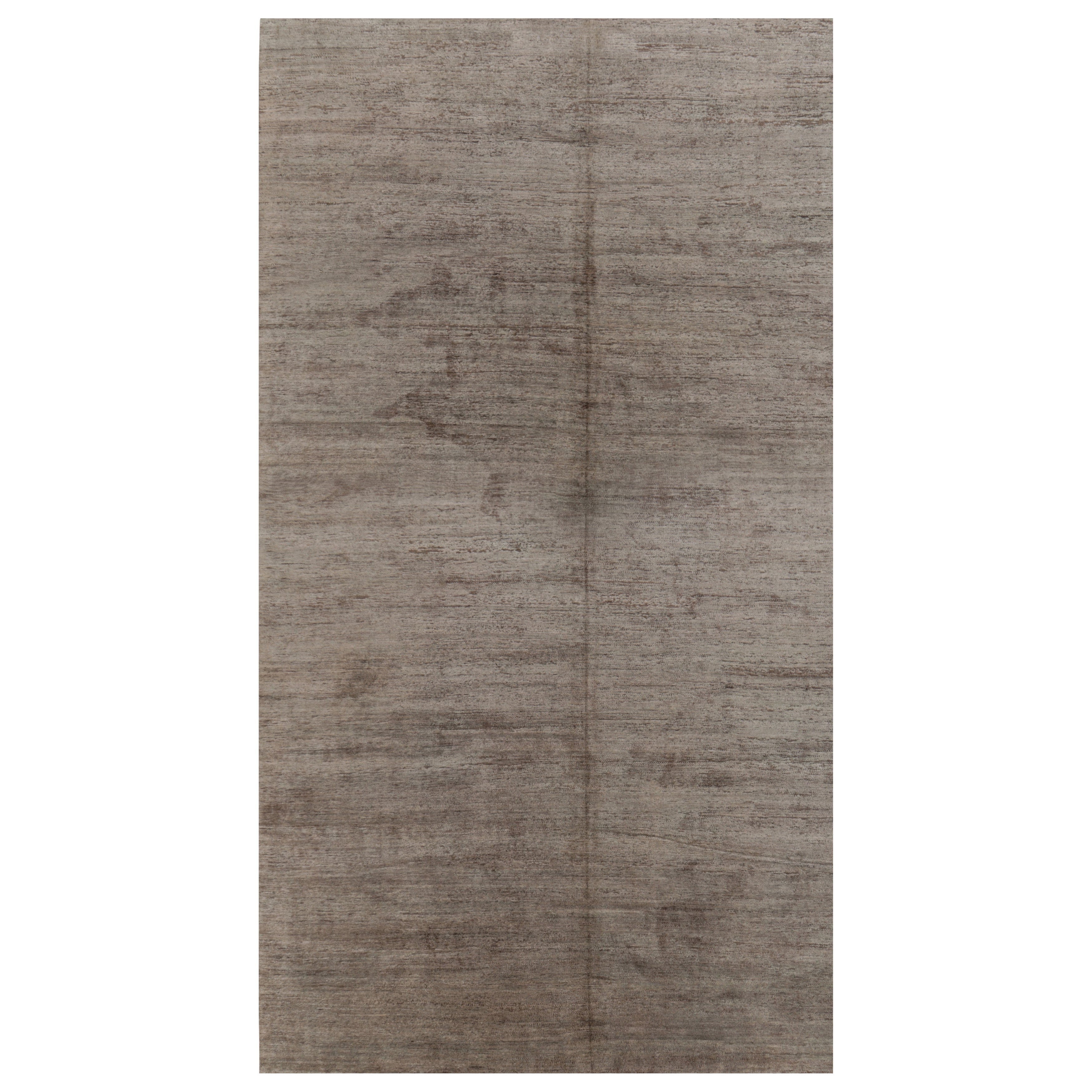 Tapis moderne texturé de Rug 
Kilim en tons neutres de taupe et de gris